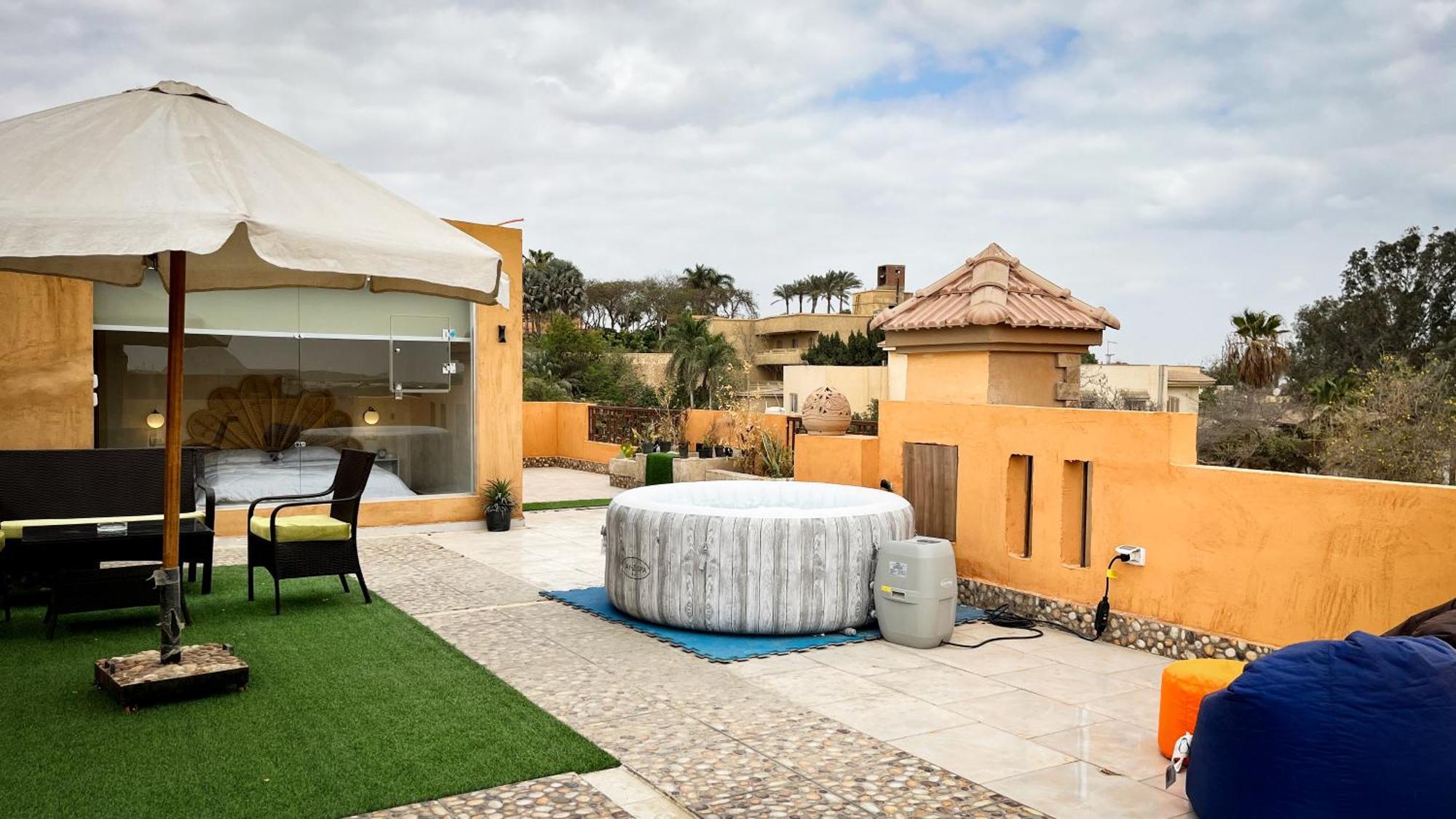 Boho Getaway With Pyramids View & Jacuzzi Lejlighed Giza Eksteriør billede